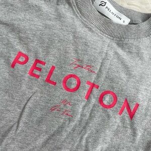 Peloton Heather Gray Top with Vibrant Text
